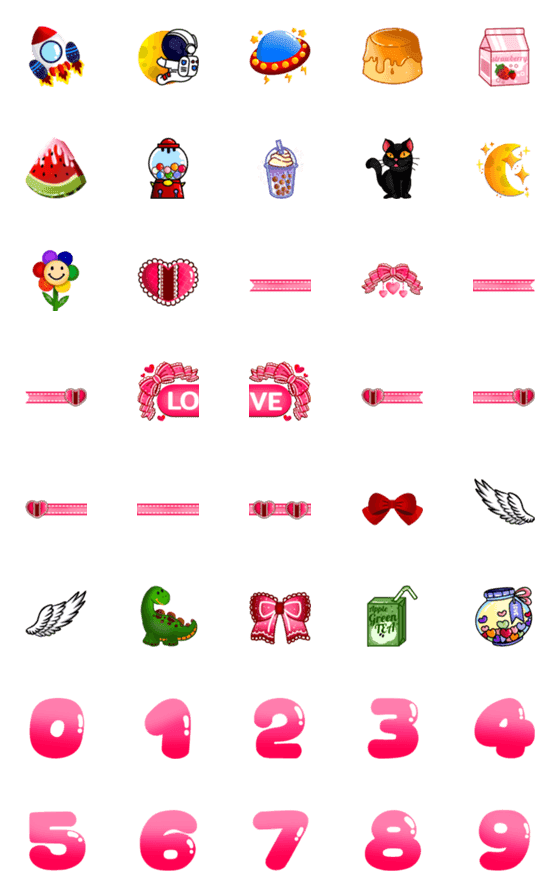 [LINE絵文字]Cute, colorful emojisの画像一覧