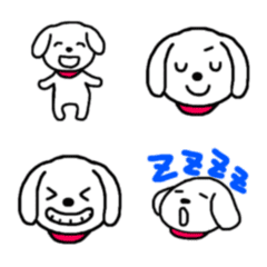 [LINE絵文字] 白い小犬の絵文字の画像