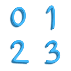 Number blue 3dの絵文字メイン画像