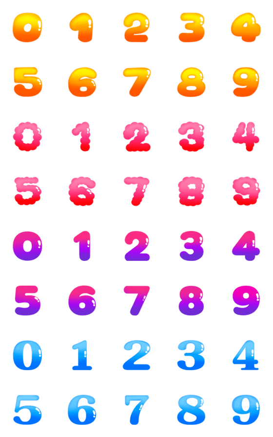 [LINE絵文字]Numerical Emoji Jelly Animatedの画像一覧