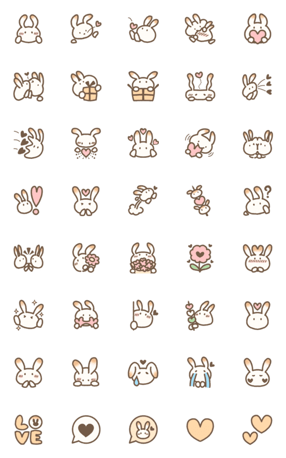 [LINE絵文字]愛を伝える♡もちうさぎの画像一覧