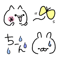 [LINE絵文字] 雑ネコ★顔文字ver.の画像