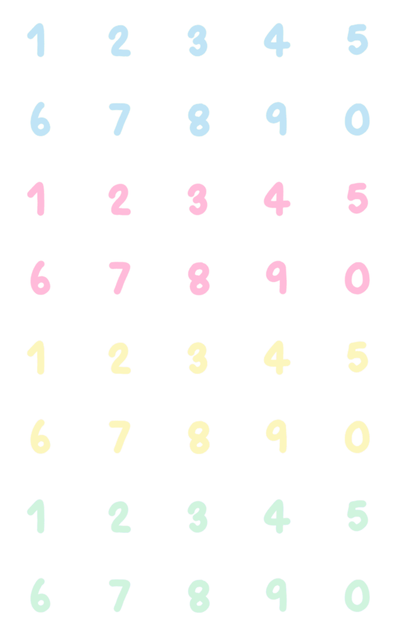 [LINE絵文字]numbers pastelの画像一覧