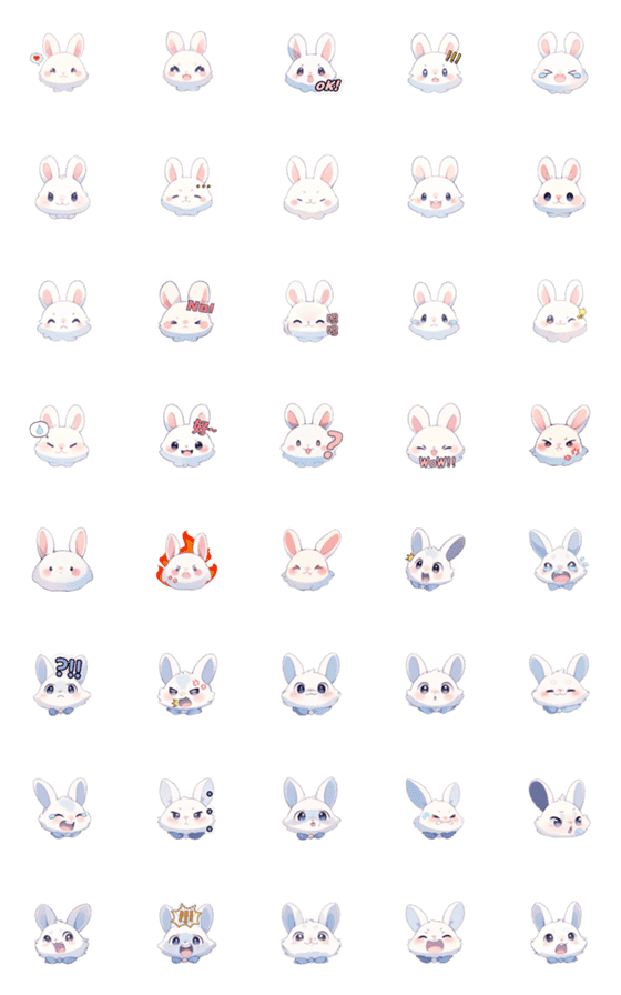 [LINE絵文字]cute bunny headの画像一覧