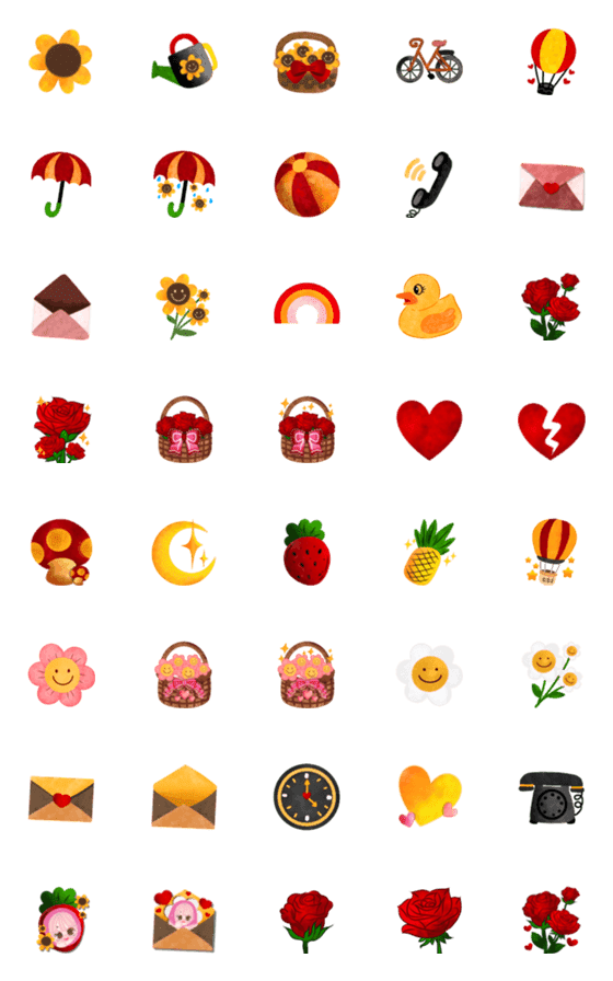 [LINE絵文字]Emoji summer hot colorの画像一覧