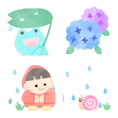 [LINE絵文字] 【水彩♪雨の日絵文字】の画像