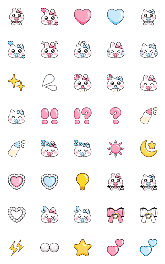 [LINE絵文字]バブみうさきゅんねこきゅんの画像一覧