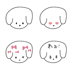 [LINE絵文字] しろわんこの画像