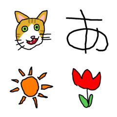 [LINE絵文字] はっさくの妹作！5歳児手書き絵文字の画像