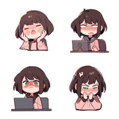 [LINE絵文字] cute girl-expression1の画像