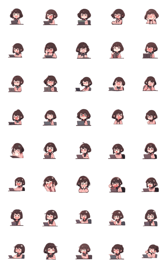 [LINE絵文字]cute girl-expression1の画像一覧