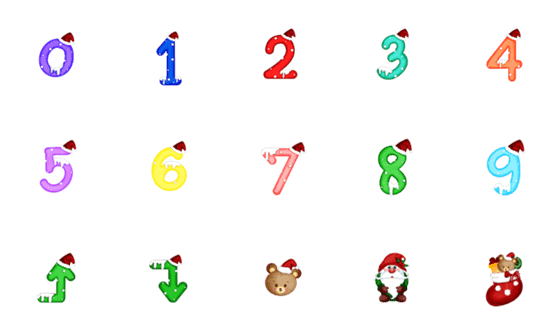 [LINE絵文字]Number Christmas dayの画像一覧