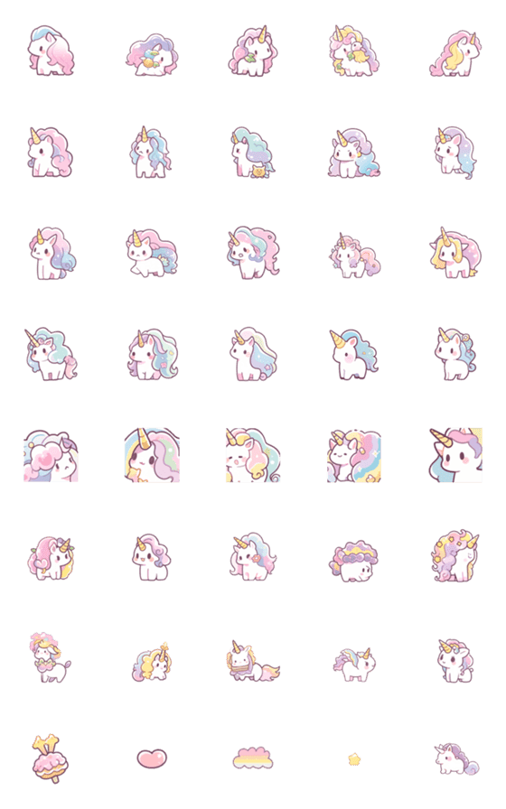 [LINE絵文字]Ai Unicorn 0w0 P2の画像一覧