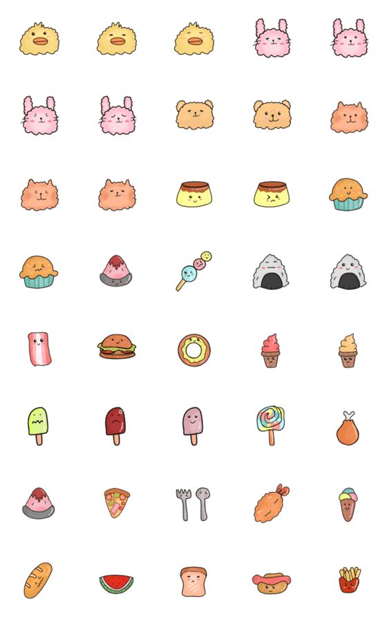 [LINE絵文字]animal＆candy emojiの画像一覧