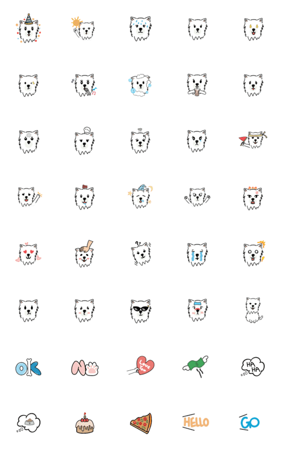 [LINE絵文字]Small Samoyedの画像一覧