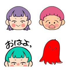 [LINE絵文字] 前髪切りすぎ女子の画像