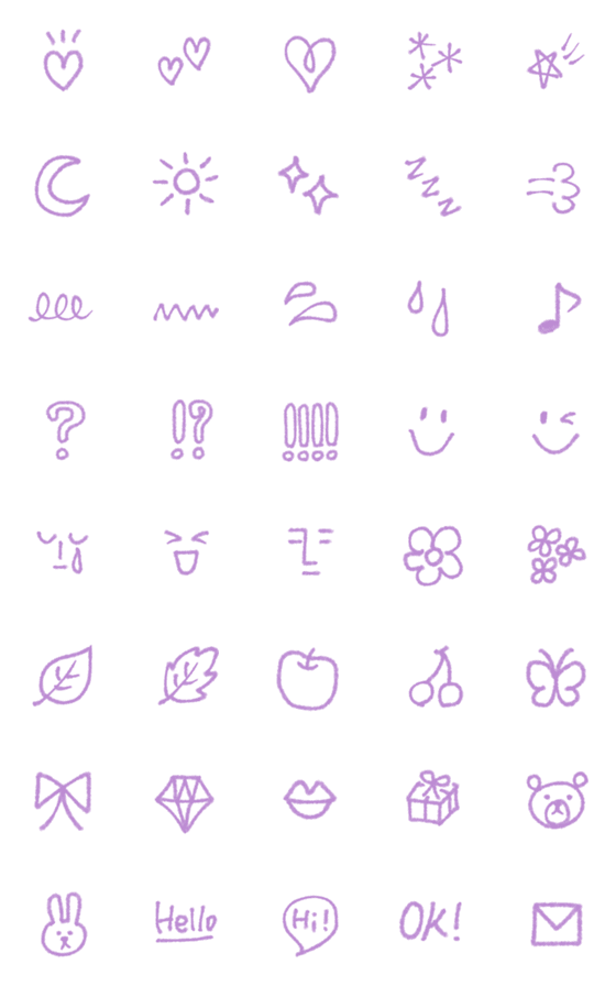 [LINE絵文字]✴︎紫が好きなあなたのための絵文字たち✴︎の画像一覧