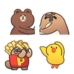 [LINE絵文字] Unfriendly animals with BROWN ＆ FRIENDSの画像