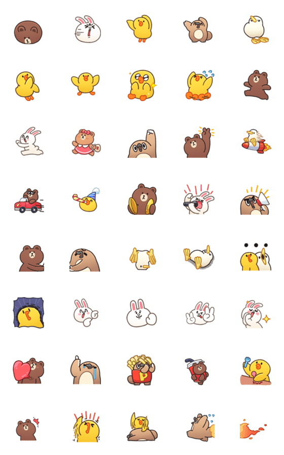 [LINE絵文字]Unfriendly animals with BROWN ＆ FRIENDSの画像一覧