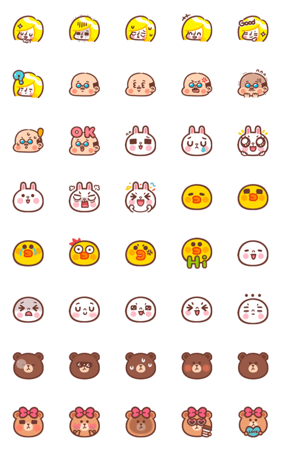 [LINE絵文字]Kinoko's BROWN ＆ FRIENDS Emojiの画像一覧
