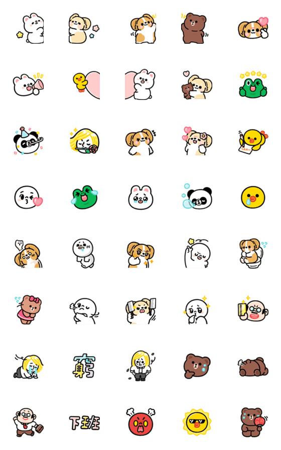 [LINE絵文字]Corgi KaKa ＆ BROWN ＆ FRIENDSの画像一覧