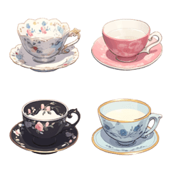 [LINE絵文字] 気分で選べるおしゃれなティーカップ 2の画像