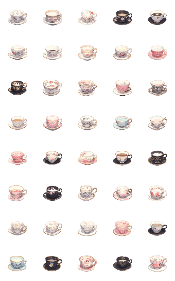 [LINE絵文字]気分で選べるおしゃれなティーカップ 2の画像一覧