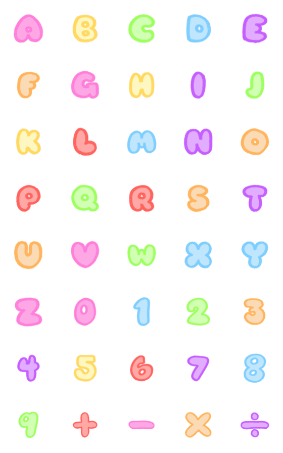 [LINE絵文字]abc emoji pastelの画像一覧