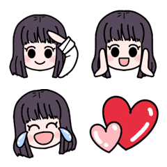 [LINE絵文字] 動く♡黒髪ロングちゃんの画像