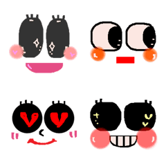 [LINE絵文字] デカ目◎_◎顔絵文字の画像