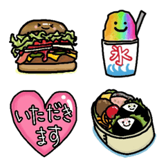 [LINE絵文字] 食べ物絵文字(夏の食べ物プラス)の画像