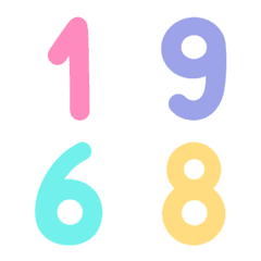 [LINE絵文字] Number cute pastel Emojiの画像