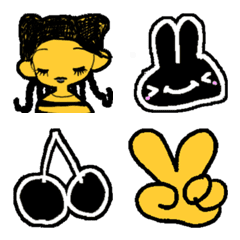 [LINE絵文字] yellow-black emoji-chanの画像