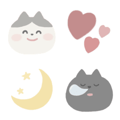 [LINE絵文字] 黒猫ちゃんとハチワレちゃん(カラー)の画像