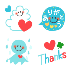 [LINE絵文字] 動く♡夏のスマイル＆ハートの画像