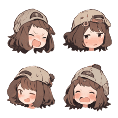 [LINE絵文字] cute girl-hat girl1の画像