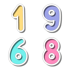 [LINE絵文字] Number cute pastel Emoji 4の画像