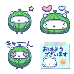 白クマなりに伝えます。[夏★すいか]の絵文字メイン画像