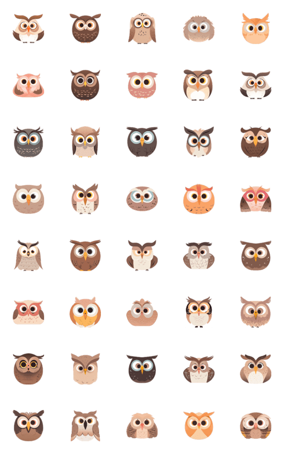 [LINE絵文字]フクロウだらけの画像一覧