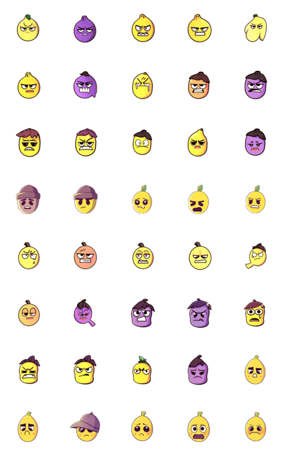 [LINE絵文字]fruit emoticonsの画像一覧