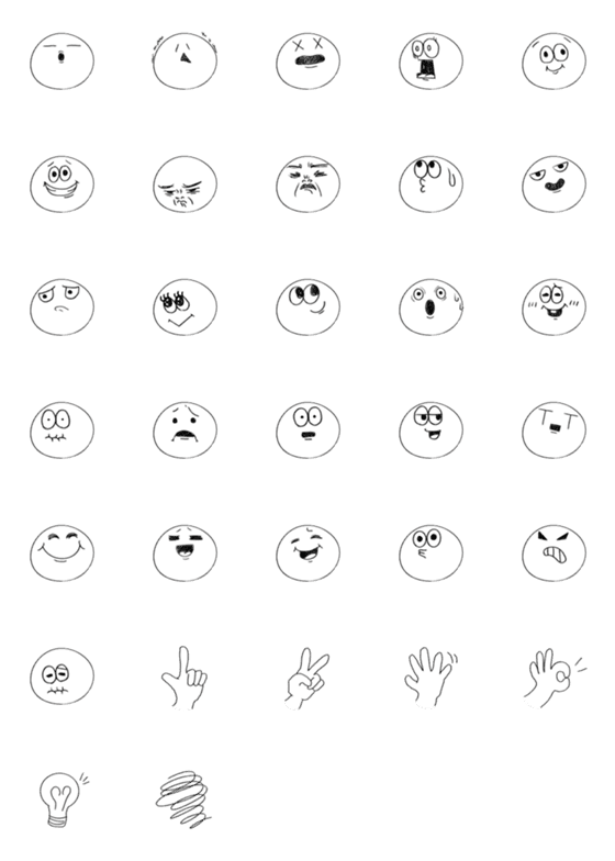 [LINE絵文字]シンプルな鉛筆風の絵文字の画像一覧