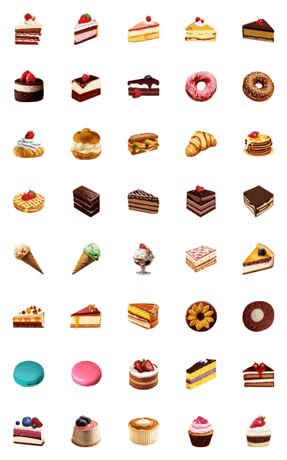 [LINE絵文字]デザートコレクション 01の画像一覧