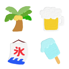 [LINE絵文字] 【夏】シンプル日常絵文字の画像