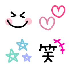 [LINE絵文字] 太め線画えもじの画像