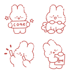 [LINE絵文字] Cute Red Bunnyの画像