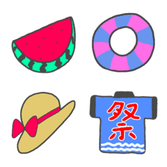 [LINE絵文字] 使いやすい絵文字 日本の夏の画像