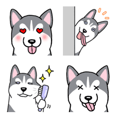 [LINE絵文字] 犬種別シベリアンハスキー絵文字の画像