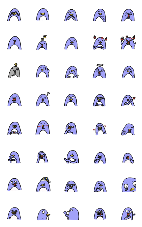 [LINE絵文字]ペンギンとウサギ - ペンギンのミームの画像一覧