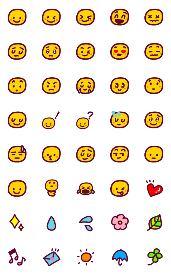 [LINE絵文字]ちょっと可愛い定番顔文字の画像一覧