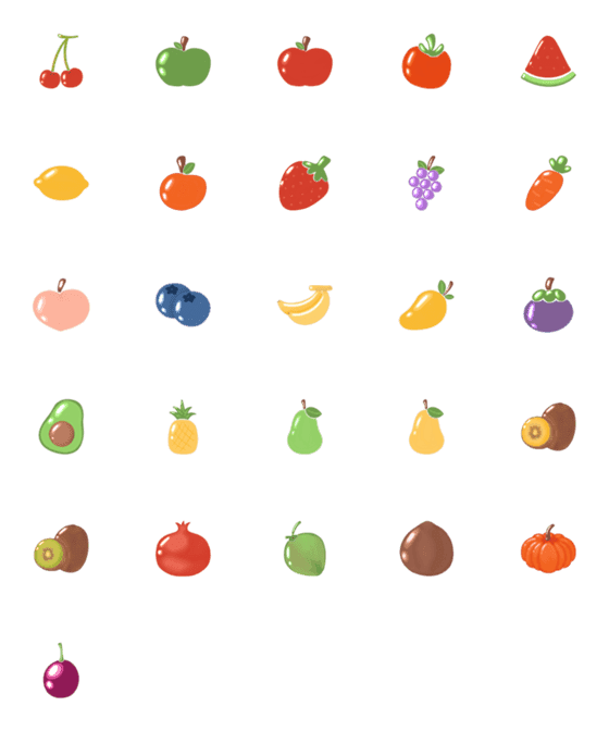 [LINE絵文字]Mixfruit Emojiの画像一覧